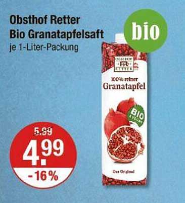 Obsthof Retter Bio Granatapfelsaft