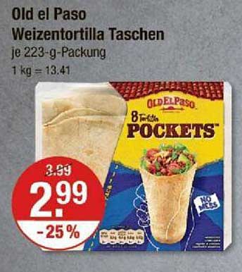 Old el Paso Weizentortilla Taschen