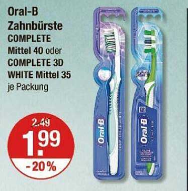 Oral-B Zahnbürste COMPLETE Mittel 40 oder COMPLETE 3D WHITE Mittel 35 je Packung