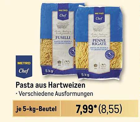 Pasta aus Hartweizen