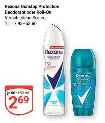 Rexona Nonstop Protection Deodorant oder Roll-On