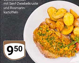 Schweinefilet mit Senf-Zwiebelkruste und Rosmarinkartoffeln