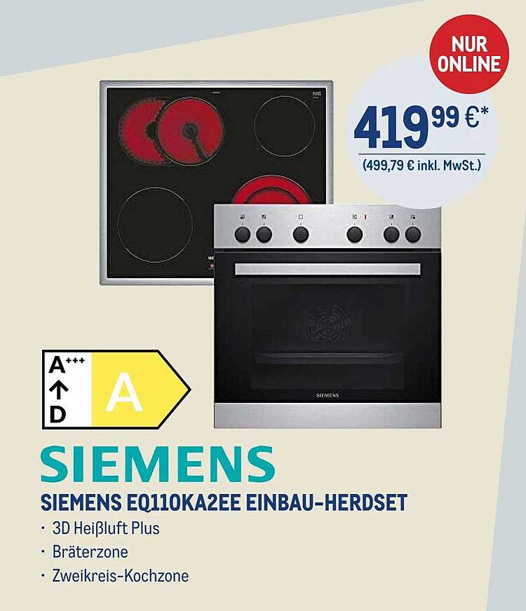 SIEMENS EQ110KA2EE EINBAU-HERDSET