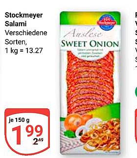 Stockmeyer Salami Sweet Onion