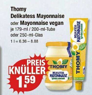 Thomy Delikatess Mayonnaise oder Mayonnaise vegan