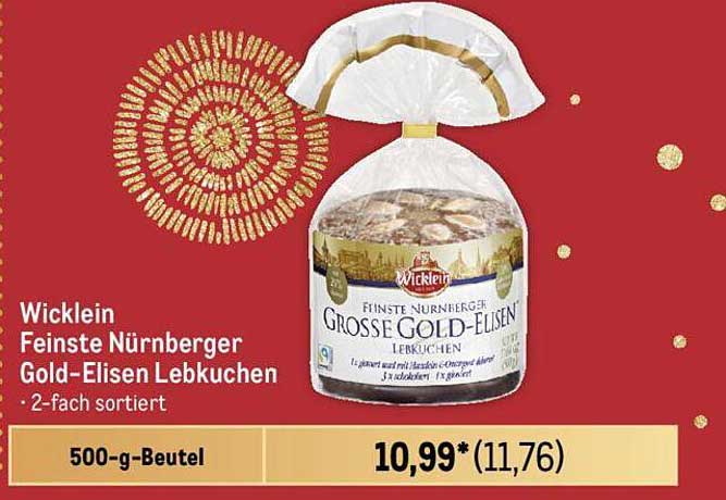 Wicklein Feinste Nürnberger Grosse Gold-Elisen Lebkuchen