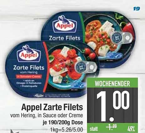 Appel Zarte Filets vom Hering, in Sauce oder Creme