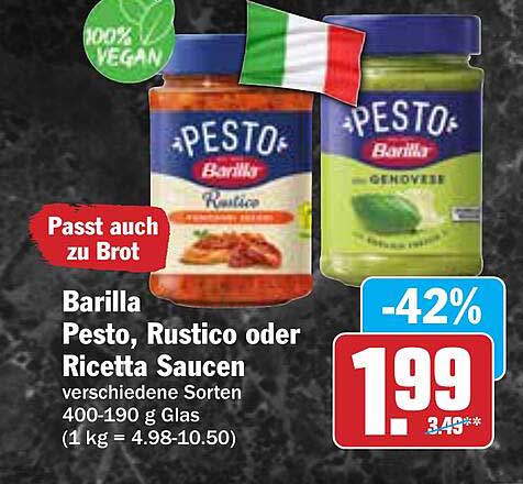 Barilla Pesto, Rustico oder Ricetta Saucen