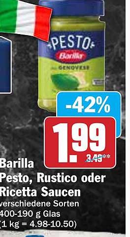 Barilla Pesto, Rustico oder Ricetta Saucen