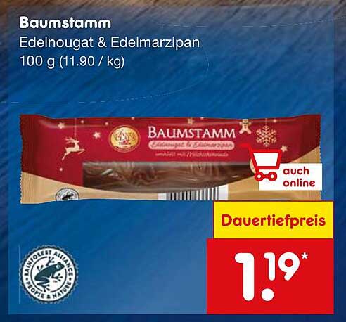 Baumstamm Edelnougat & Edelmarzipan