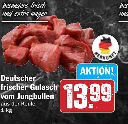 Deutscher frischer Gulasch vom Jungbullen