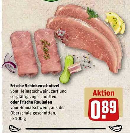 Frische Schinkenschnitzel vom Heimatschwein oder frische Rouladen vom Heimatschwein