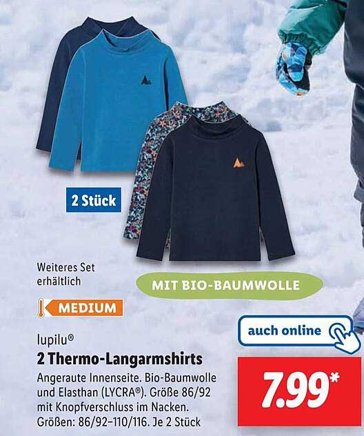 lupilu® 2 Thermo-Langarmshirts