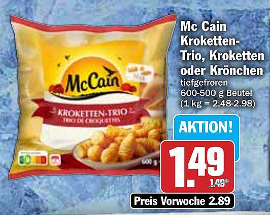 Mc Cain Kroketten-Trio, Kroketten oder Krönchen