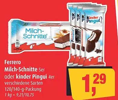 Milch-Schnitte 5er oder kinder Pingui 4er