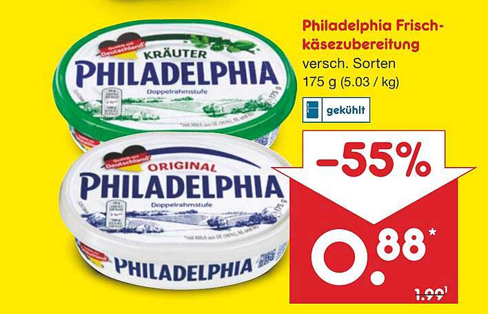 Philadelphia Frischkäsezubereitung