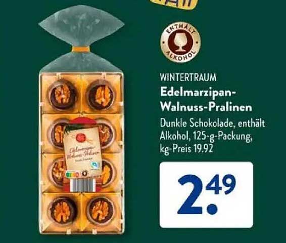 WINTERTRAUM Edelmarzipan-Walnuss-Pralinen