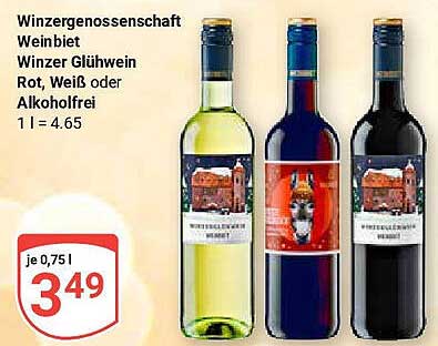 Winzergenossenschaft Weinbiet Winzer Glühwein Rot, Weiß oder Alkoholfrei