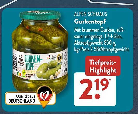 ALPEN SCHMAUS Gurkentopf