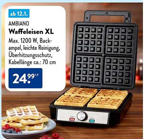 AMBIANO Waffeleisen XL