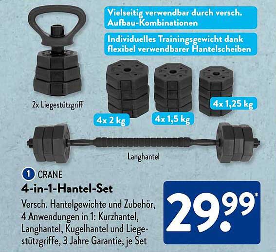 CRANE 4-in-1-Hantel-Set