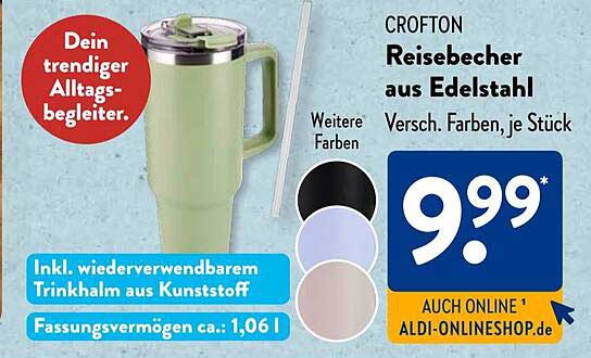 CROFTON Reisebecher aus Edelstahl