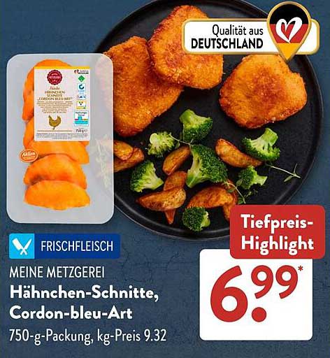 Hähnchen-Schnitte, Cordon-bleu-Art