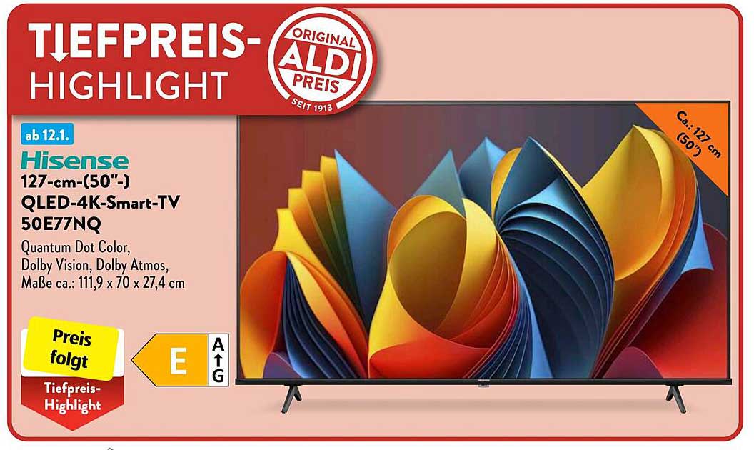 Hisense QLED-4K-Smart-TV 50E77NQ