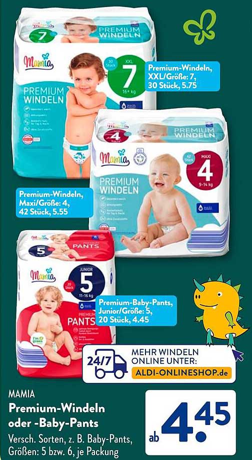 MAMIA Premium-Windeln oder -Baby-Pants