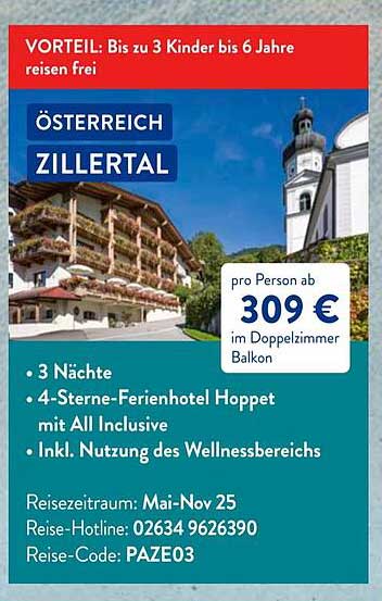 ÖSTERREICH ZILLERTAL 4-Sterne-Ferienhotel Hoppet mit All Inclusive