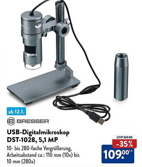 USB-Digitalmikroskop DST-1028, 5,1 MP