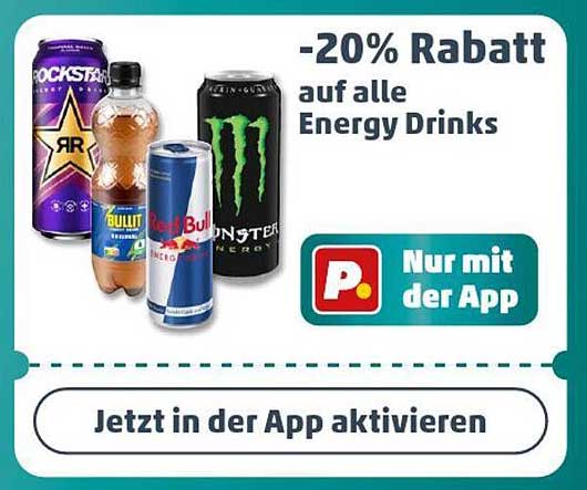 -20% Rabatt auf alle Energy Drinks