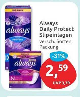 Always Daily Protect Slip Einlagen