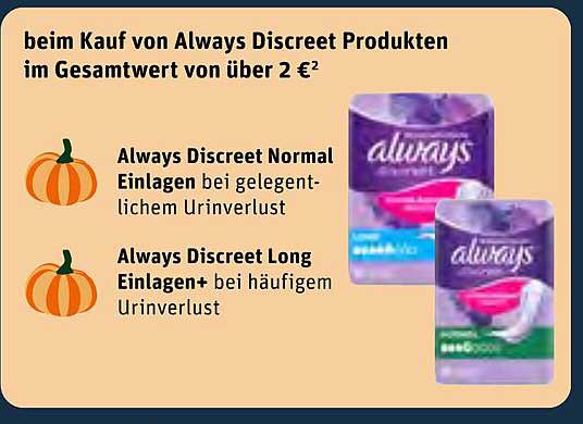 Always Discreet Normal Einlagen  
Always Discreet Long Einlagen+