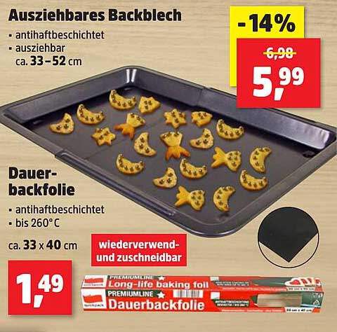 Ausziehbares Backblech