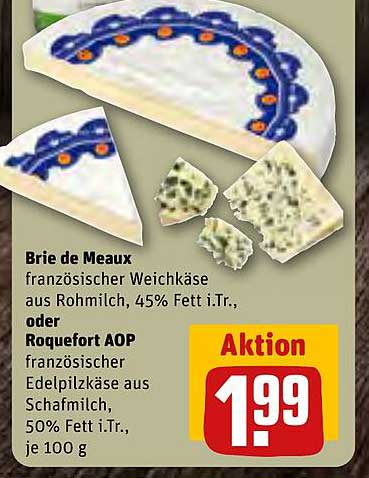 Brie de Meaux oder Roquefort AOP