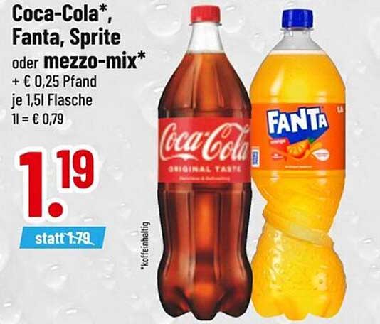 Coca-Cola*, Fanta, Sprite oder mezzo-mix*