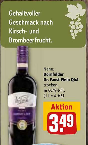 Dornfelder Dr. Faust Wein QbA trocken