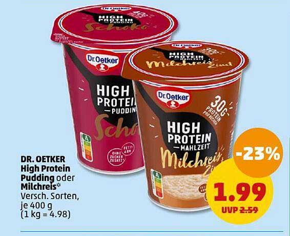 DR. OETKER High Protein Pudding oder Milchreis