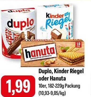 Duplo, Kinder Riegel oder Hanuta