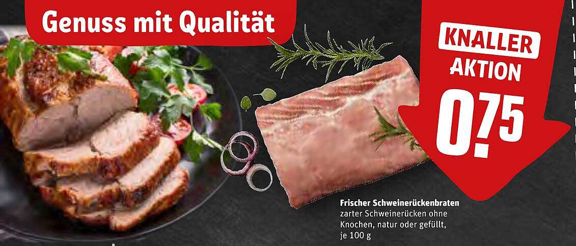 Frischer Schweinerückenbraten