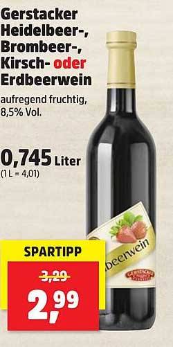 Gerstacker Heidelbeer-, Brombeer-, Kirsch- oder Erdbeerwein