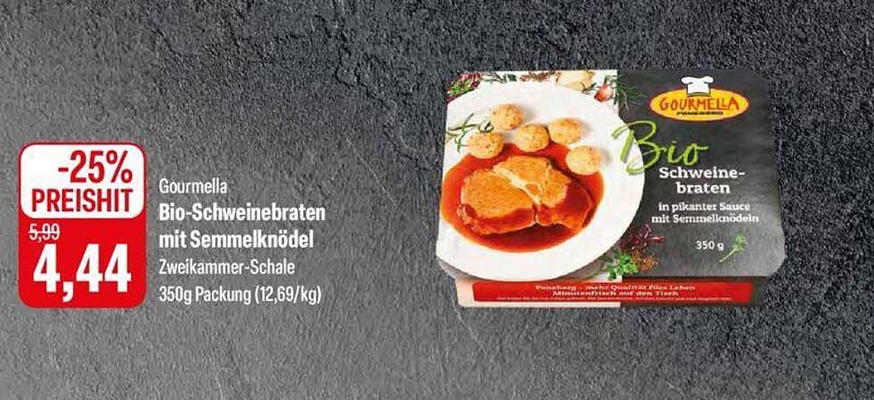 Gourmetlla Bio-Schweinebraten mit Semmelknödel