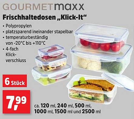 GOURMETmaxx Frischhaltedosen „Klick-It“