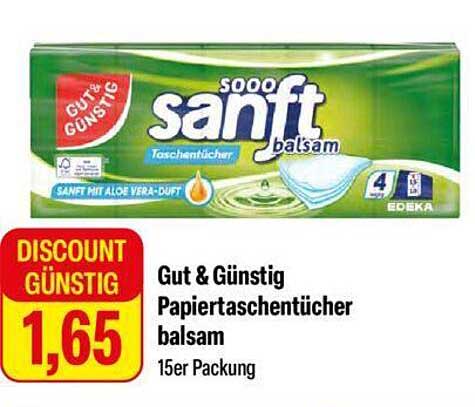 Gut & Günstig Papiertaschentücher balsam