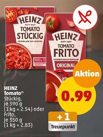 HEINZ Tomatostückig oder Tomatofrito