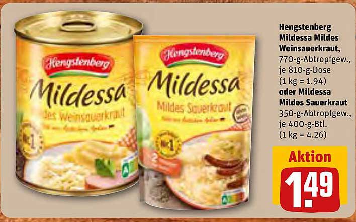 Hengstenberg Mildessa Mildes Sauerkraut