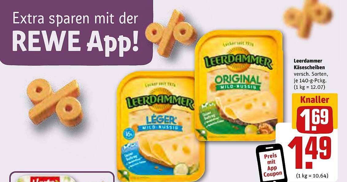 Leerdammer Käse scheiben