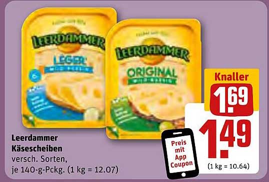 Leerdammer Käse scheiben