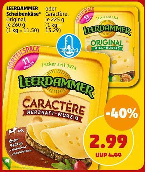 LEERDAMMER Scheibenkäse* oder Caractère, Herzhaft Würzig